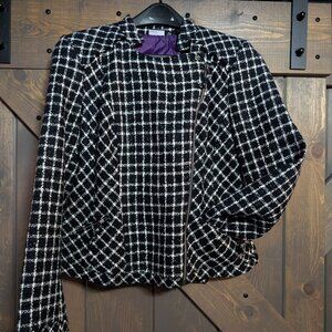 Allen B. black & white boucle jacket size XL